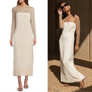 NWT Antonio Melani × Elizabeth Damrich Babe Mesh Crepe Soutache Maxi Dress US 12